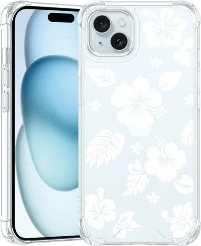 Miniatura 82 de Funda para iPhone 8 Plus y iPhone 7 Plus, linda funda Kawaii azul hibisco hawaiano floral estética floral para niñas preppy mujeres