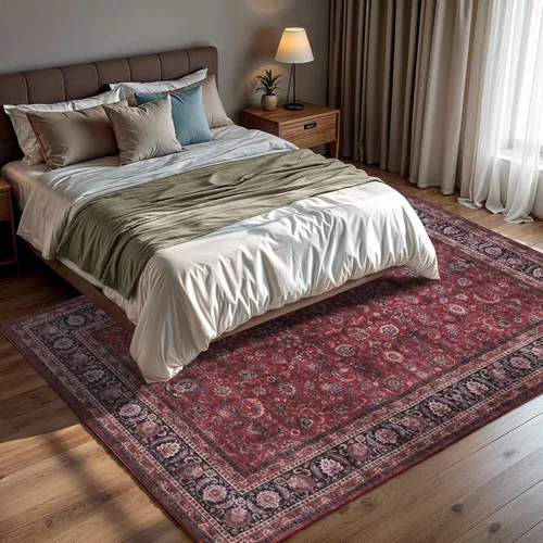 Miniatura 86 de GLN Rugs Traditional Collection - Alfombra de felpilla lavable a máquina, tradicional lavable, antideslizante, alfombra de felpilla de pelo corto