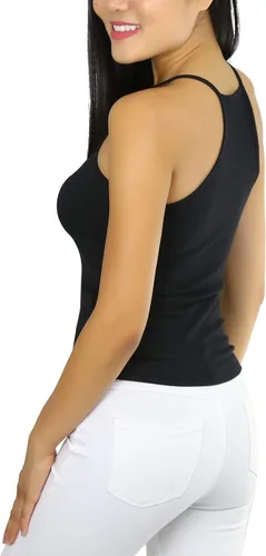 Miniatura 2 de ToBeInStyle Tops de tirantes de cuello alto para mujer