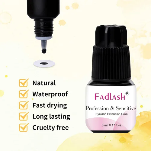 Miniatura 5 de FADLASH - Pegamento para extensiones de pestañas, extra fuerte, 0.2 fl oz, 1 S, tiempo de secado, 8 semanas de retención de pestañas, pegamento