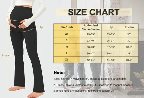 Miniatura 7 de JOYSPELS Pantalones de maternidad para mujer con bolsillos sobre el vientre pantalones de yoga para el trabajo casual