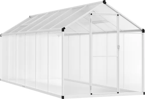 Miniatura 15 de MUPATER Invernadero de 6 x 10 pies para exteriores, invernadero de policarbonato resistente, kit de casa verde de aluminio con puerta con cerradura