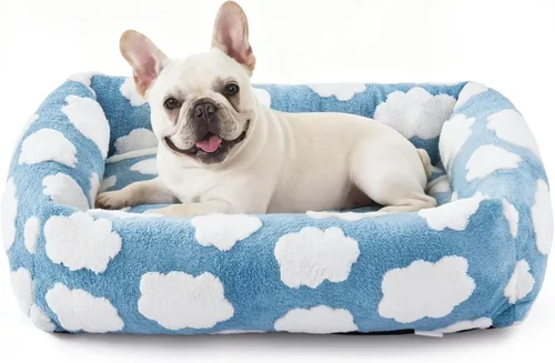 Miniatura 23 de JOEJOY Cama mediana para perros de tamaño mediano, cama ortopédica rectangular lavable para mascotas con funda de cremallera extraíble, bonita cama