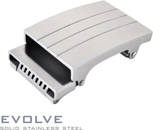 Miniatura 5 de KORE cinturón de piel de grano grueso con hebilla de acero inoxidable “Evolve”.