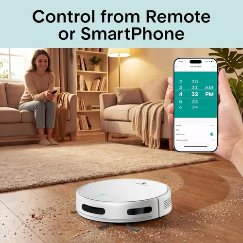 Miniatura 6 de SereneLife - Robot aspirador inteligente y trapeador, edición Pro con batería mejorada, succión extrema, tanque de agua interno - control por