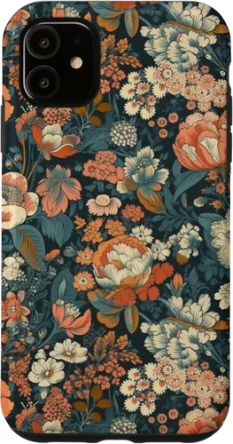 Funda con estampado floral botánico de flores decorativas para iPhone 11