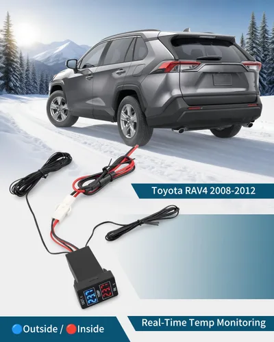 Miniatura 5 de Termómetro de Temperatura de Coche de Pantalla Dual Interna y Externa Compatible con Toyota Sequoia Tundra Tacoma 4Runner RAV4 Corolla, etc.