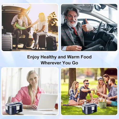 Miniatura 6 de Fiambrera eléctrica de calentamiento rápido de 80 W para hombres, regalo - Calentador de alimentos portátil de gran capacidad de 1.8L para adultos