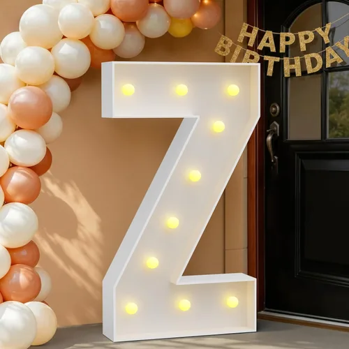 Miniatura 87 de IMPRSV Letras de mosaico iluminadas de marquesina, 4 pies para globos y fiestas, decoración de kit de arco