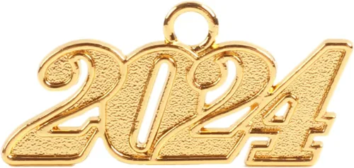 Abalorio de año de graduación 2024 para gorra de graduación y borla, dijes dorados para fabricación de joyas, dije de pedante de clase 2024,