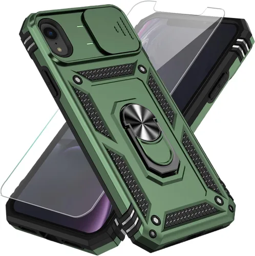 Miniatura 40 de SunStory Funda compatible con iPhone 11 Pro Max con protector de pantalla HD, cubierta de cámara deslizante y soporte de anillo giratorio
