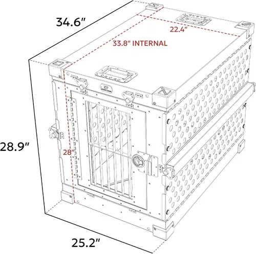 Miniatura 12 de K9 Kennel Boss - Jaula para Perros Resistente Completamente Plegable de Aluminio con Recubrimiento en Polvo - Mediana (Gris)