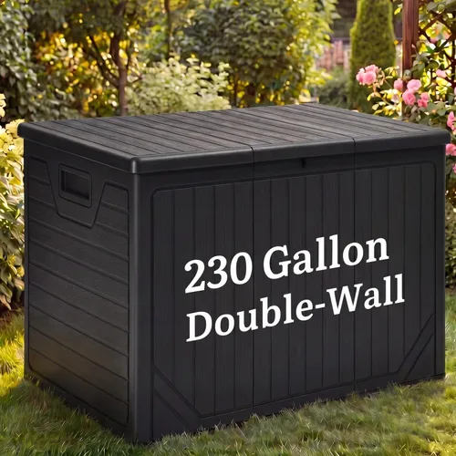 Miniatura 10 de YITAHOME Caja grande de resina de 100 galones, cajas de almacenamiento al aire libre para muebles de patio, cojines de exterior, herramientas
