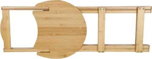 Miniatura 4 de Taburete de bar plegable de bambú con respaldo y reposapiés, sillas de bar portátiles para el hogar, isla de cocina, desayuno, sin montaje