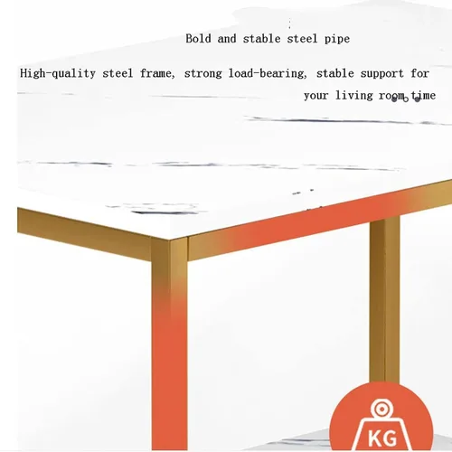 Miniatura 5 de Mesa auxiliar auxiliar rectangular marmoleado mesa auxiliar de lujo para sofá, mesa auxiliar delgada con metal e para espacios pequeños, sala
