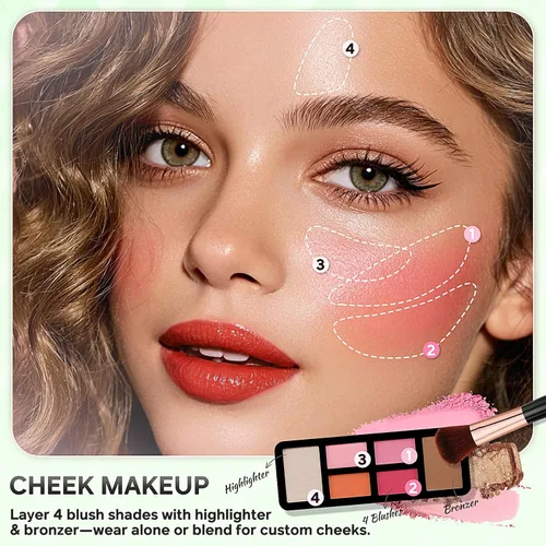 Miniatura 6 de Color Nymph Kit de maquillaje para principiantes para adolescentes con estuche de tren pequeño para cosméticos incluido, paleta de 24 sombras
