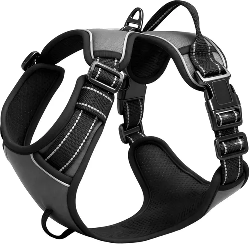Miniatura 149 de Arnés para perro sin tirones, chaleco reflectante ajustable y acolchado para mascotas con asa de fácil control, fácil de llevar con nudo elegante