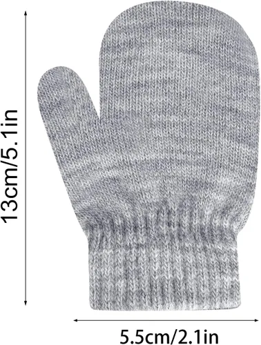 Miniatura 2 de ONESING 5 pares de manoplas para niños pequeños guantes de invierno negros para niñas y niños - Manoplas cálidas para recién nacidos