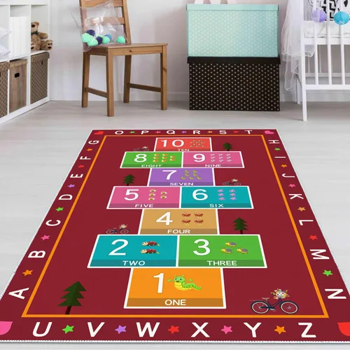 Miniatura 13 de Hopscotch - Alfombra de juego para niños, alfombra educativa del alfabeto ABC, tapete de juego para contar niños para sala de juegos, aula