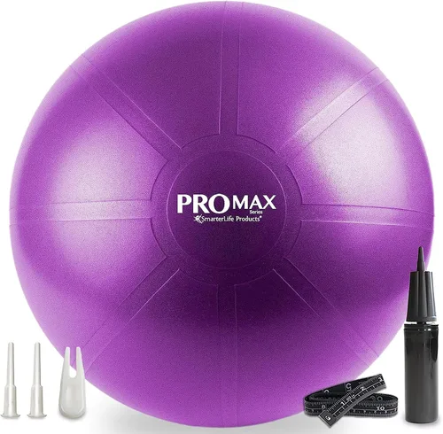 Miniatura 10 de SmarterLife PRO MAX - Pelota de entrenamiento para fitness, yoga, equilibrio, estabilidad o parto para embarazo y parto, ideal como silla de pelota