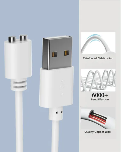 Miniatura 4 de Cable de carga magnético USB DC de 0.197 in, cable de carga de repuesto, 2.6 pies (0.197 in/0.2 pulgadas)