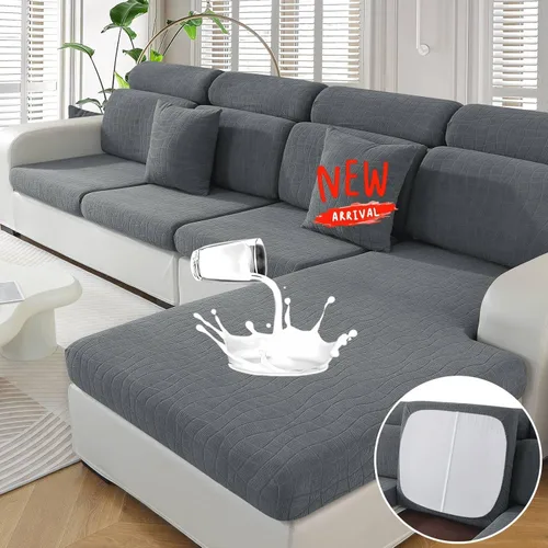 Miniatura 31 de MAXIJIN Fundas impermeables para cojín de sofá Fundas elásticas para asiento de sofá Fundas lavables, Fundas seccionales para cojines de exterior
