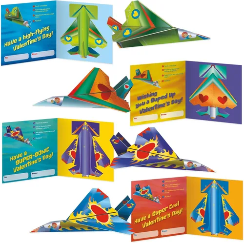 Miniatura 8 de Peaceable Kingdom Tarjeta de Avión de Papel Super San Valentín, 1 EA