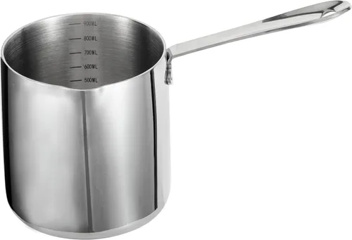 IMEEA - Calentador de leche y cafetera turca de acero inoxidable 18/10 de tres capas con pico (30 oz/900 ml)