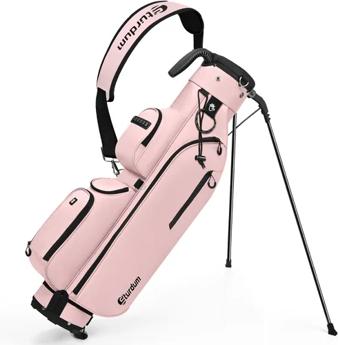 Miniatura 10 de Bolsa de golf con soporte, ligera, Par 3, con divisores de 3 vías, Oxford 900D resistente a la intemperie, 1.7kg, compacta pero espaciosa