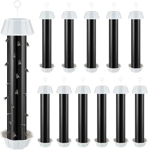 Miniatura 14 de Qualirey 8 trampas para moscas para interiores y exteriores, trampa adhesiva para moscas de frutas, para insectos domésticos, 10 x 2.5 pulgadas