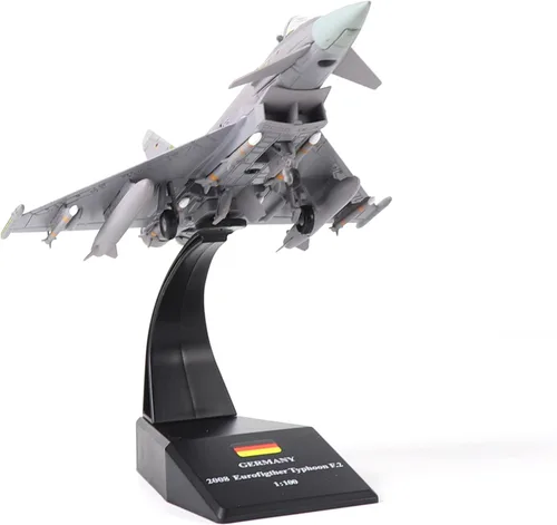 Miniatura 7 de NUOTIE 1/100 Eurofighter Typhoon EF-2000 German Jet Fighter Modelo de avión fundido a presión para colección de exhibición o regalo