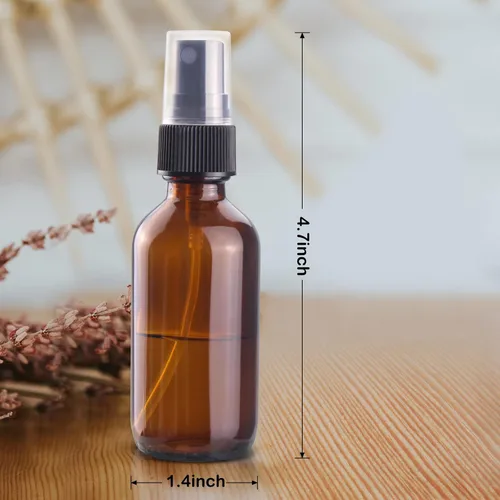 Miniatura 6 de Wedama Mini botellas de spray de vidrio de 2 onzas, botellas pequeñas vacías con cuentagotas de embudo, niebla fina para cabello, viajes, plantas