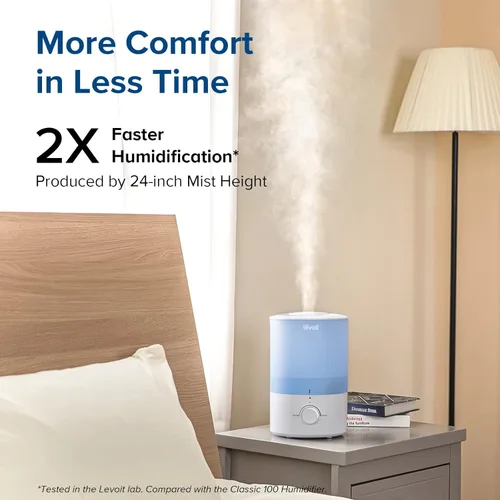 Miniatura 2 de LEVOIT - Humidificador Dual 150 para recámara, habitación grande, 3 L, llenado superior, vapor frío, difusor de aceite esencial para guardería y Azul