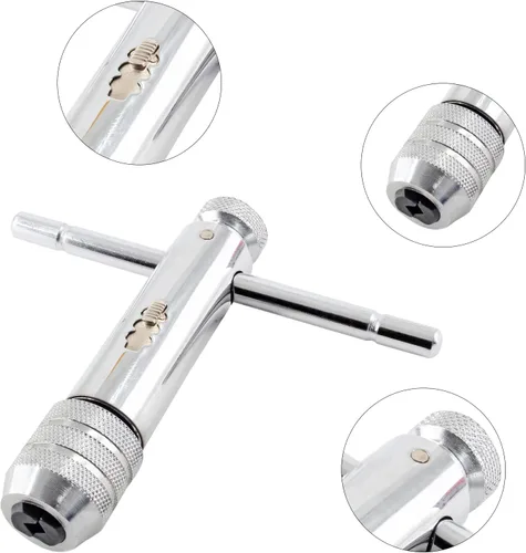 Miniatura 4 de Llave de llave de trinquete ajustable con mango en T Rango de capacidad de llave M3-M8