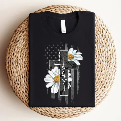 Miniatura 5 de Love in Faith Margarita de la bandera de la fe Camisetas cristianas para mujer Ropa basada en la fe Regalos cristianos