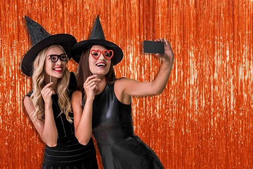 Miniatura 15 de Treasures Cortina de flecos para fondo para fotos, fiestas, paquete de de 1 Rojo