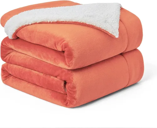 Miniatura 27 de Walensee Manta de Forro Polar Sherpa (Tamaño Individual 60"x80" Coral) Manta Afelpada Peluda Súper Suave Reversible de Microfibra y Franela