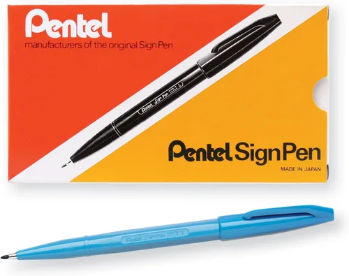 Miniatura 13 de Pentel S52012 - Rotulador de punta fina, punta de bala, 0.028 in, surtido, 12