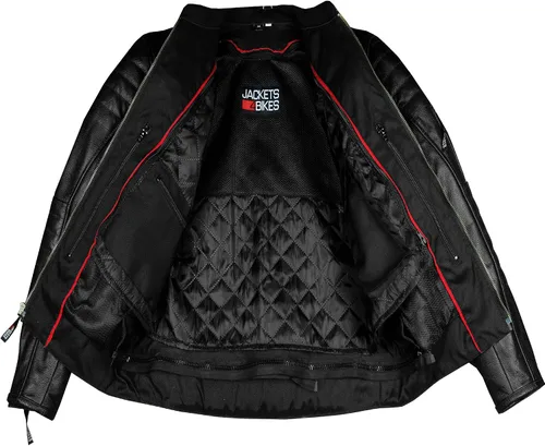 Miniatura 2 de REVOLT Chaqueta de motociclista para hombre, de cuero natural de búfalo, con protección CE - Ventilación, para crucero, motociclista, touring, Marrón