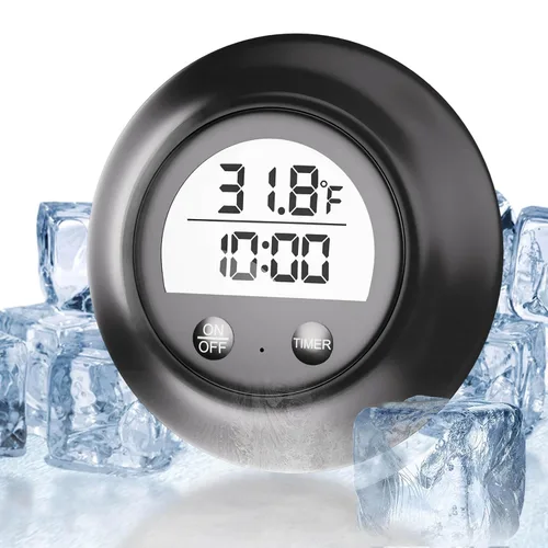 Termómetro de baño de hielo con cubierta de silicona y temporizador, termómetro de agua flotante impermeable para inmersión en frío, funciona con
