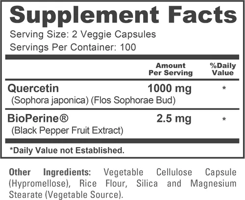 Miniatura 4 de NusaPure Quercetina - Apto para vegetarianos/veganos, sin OMG - 1000 mg - 200 cápsulas