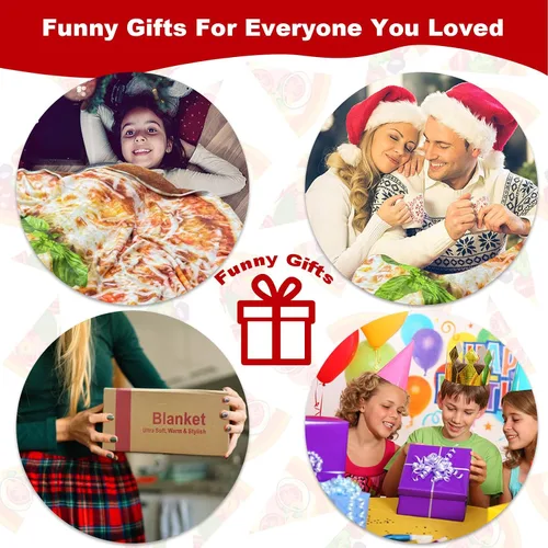Miniatura 7 de Manta redonda de tortilla para adultos, manta grande de franela suave y cómoda con diseño de queso y pizza, manta para niños, artículos extraños