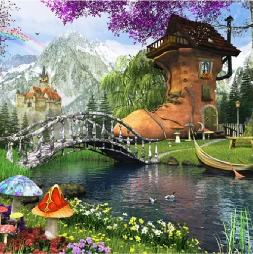 CHAMBERART 500 piezas Premium Jigsaw Puzzle Old Shoe House A-5104