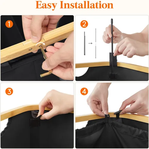 Miniatura 5 de Lifewit - Cesto de lavandería doble de 150L con tapa, canastas grandes para la ropa con bolsas extraíbles, 2 secciones, cestos estéticos