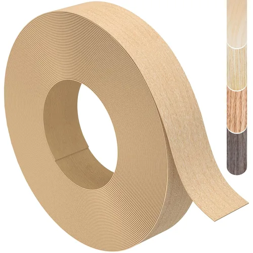 Miniatura 9 de Bandas de Borde de Abedul, rollo de 1 1/2 pulgadas x 10 pies de Bandas de Borde de Chapa - Pre-encoladas Flexibles, Cinta de Madera Real