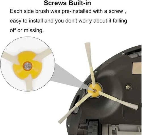 Miniatura 6 de Cepillo lateral de 3 brazos, compatible con Roomba, 500 600 700 800 900 528 530 532 550 560 620 625 630 650 760 770, pieza de aspiradora (2 piezas)