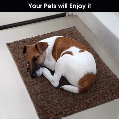 Miniatura 7 de HOMEIDEAS Tapete para entrada interior, 32 x 20 pulgadas, altamente absorbente, tapete lavable de felpilla para perro, tapete antideslizante