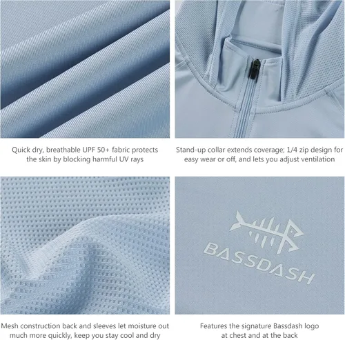 Miniatura 4 de BASSDASH Sudadera con capucha UPF 50+ de manga larga para mujer
