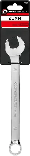 Miniatura 6 de Powerbuilt Llave combinada métrica de 0.827 in, caja de doble extremo de 12 puntos y extremo abierto, pulido de desplazamiento de 15 grados 644125