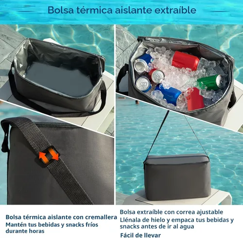Miniatura 6 de Jasonwell Flotador Inflable para 2 Personas de Alta Resistencia para Río/Piscina con Enfriador Desmontable, Tubos para Lago, Balsa Flotadora de Río